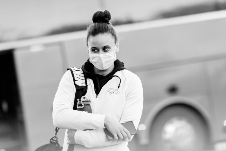 Laura Malcolm of Manchester Thunder during the Vitality Super League match between Severn Stars and Manchester Thunder at Studio 001, Wakefield, England on 28th February 2021.