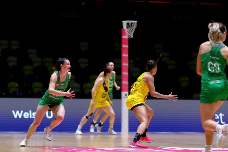 during Vitality Super League match between Celtic Dragons and Manchester Thunder at Copper Box Arena, London, England on 9th May 2021.