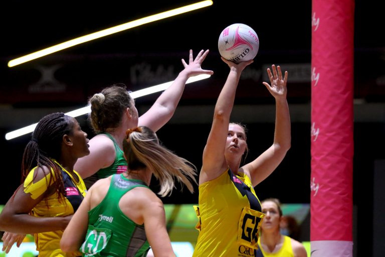 during Vitality Super League match between Celtic Dragons and Manchester Thunder at Copper Box Arena, London, England on 9th May 2021.