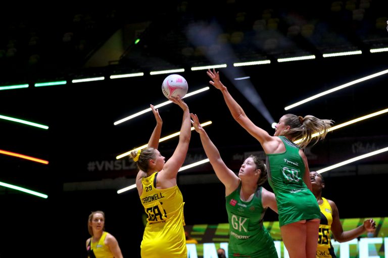 during Vitality Super League match between Celtic Dragons and Manchester Thunder at Copper Box Arena, London, England on 9th May 2021.