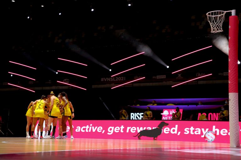 during Vitality Super League match between Celtic Dragons and Manchester Thunder at Copper Box Arena, London, England on 9th May 2021.