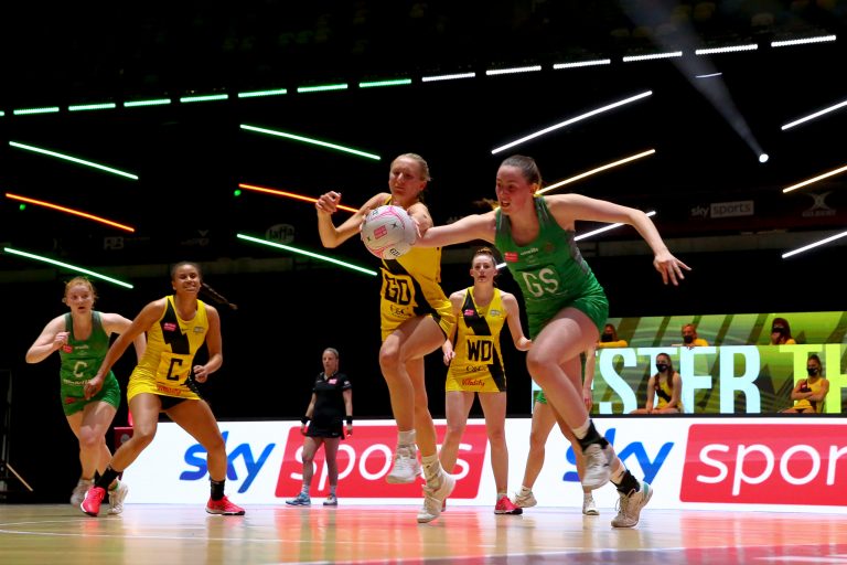 during Vitality Super League match between Celtic Dragons and Manchester Thunder at Copper Box Arena, London, England on 9th May 2021.