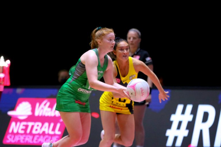during Vitality Super League match between Celtic Dragons and Manchester Thunder at Copper Box Arena, London, England on 9th May 2021.