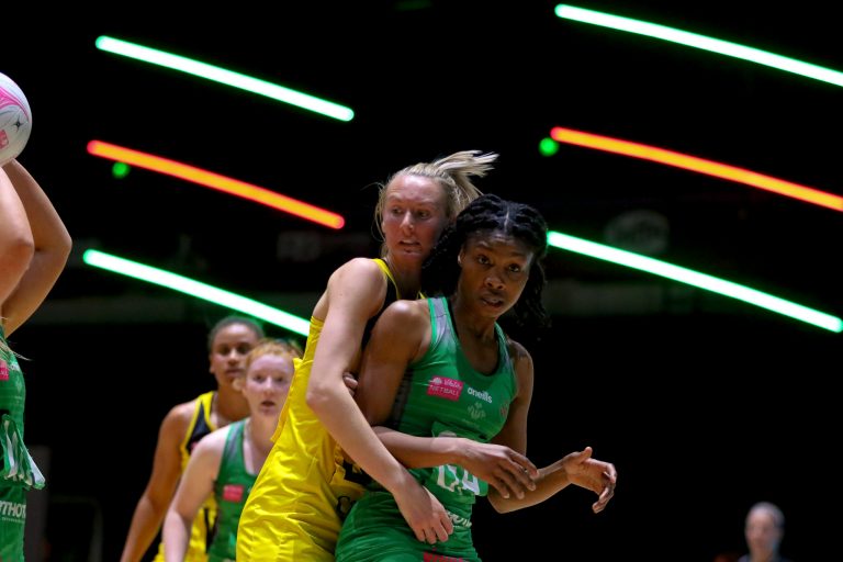 during Vitality Super League match between Celtic Dragons and Manchester Thunder at Copper Box Arena, London, England on 9th May 2021.