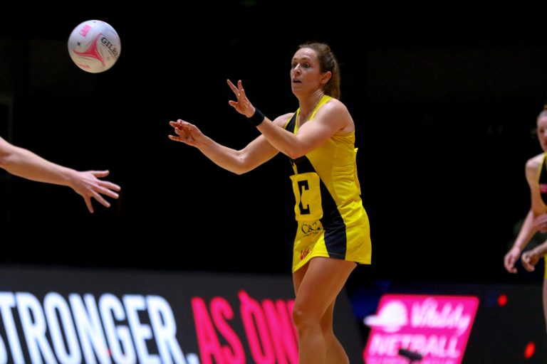 Action shot during Vitality Super League match between Celtic Dragons and Manchester Thunder at Copper Box Arena, London, England on 9th May 2021.