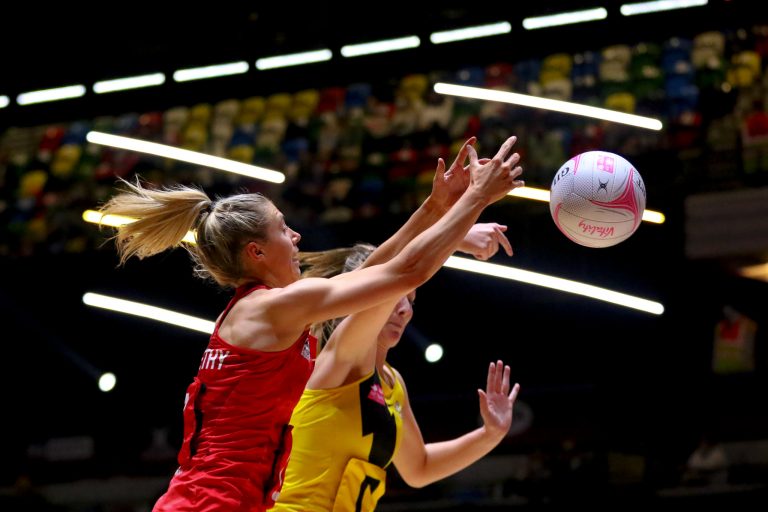 Action shot during Vitality Super League match between Manchester Thunder and Strathclyde Sirens at Copper Box Arena, London, England on 20th June 2021.