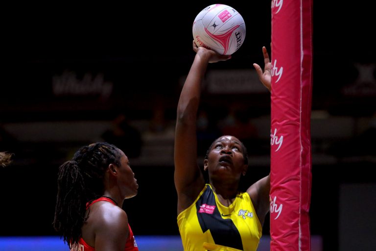 Action shot during Vitality Super League match between Manchester Thunder and Strathclyde Sirens at Copper Box Arena, London, England on 20th June 2021.