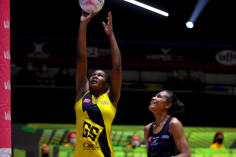 Action shot during Vitality Super League match between Manchester Thunder and Severn Stars at Copper Box Arena, London, England on 29th May 2021.