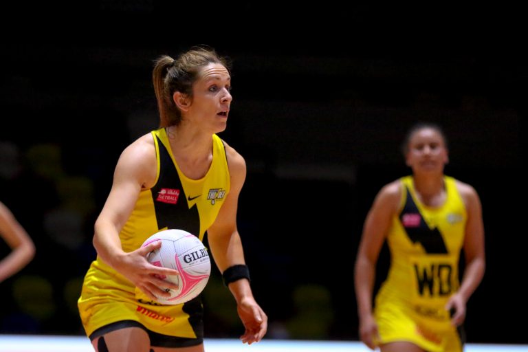 Action shot during Vitality Super League match between Manchester Thunder and Severn Stars at Copper Box Arena, London, England on 29th May 2021.