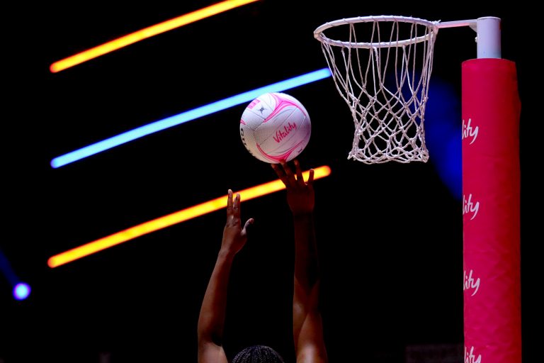 Action shot during Vitality Super League match between Manchester Thunder and Severn Stars at Copper Box Arena, London, England on 29th May 2021.