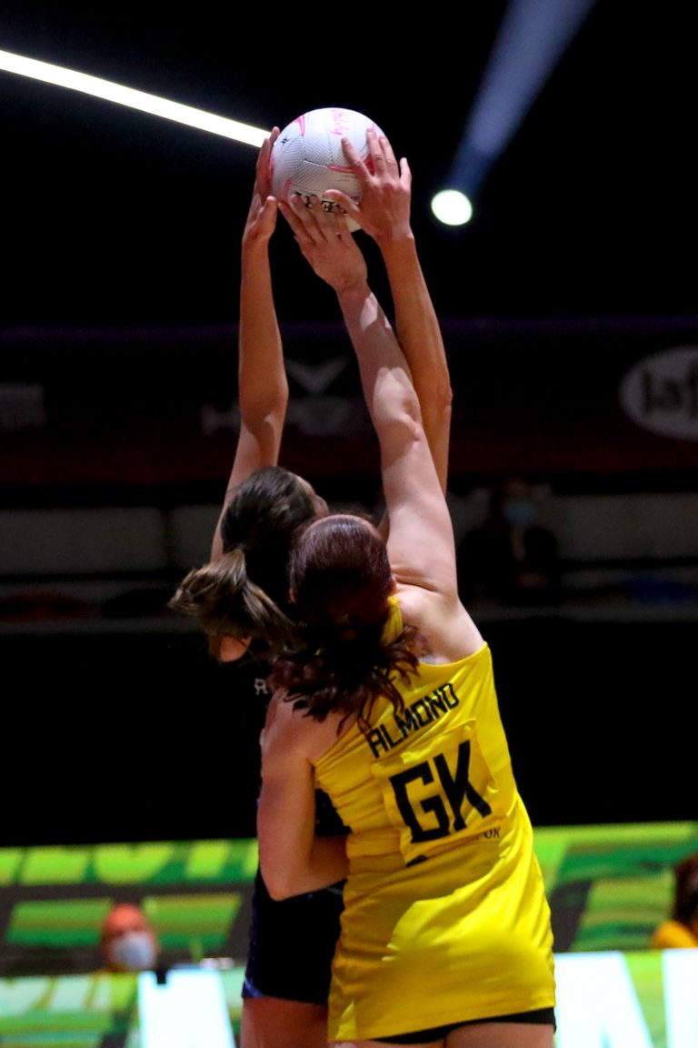 Action shot during Vitality Super League match between Manchester Thunder and Severn Stars at Copper Box Arena, London, England on 29th May 2021.