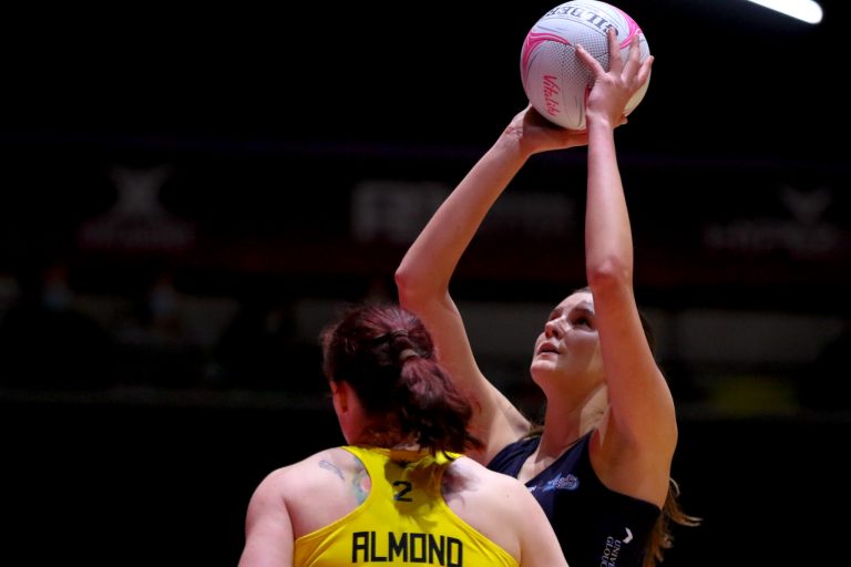 Georgia Rowe of Severn Stars during Vitality Super League match between Manchester Thunder and Severn Stars at Copper Box Arena, London, England on 29th May 2021.